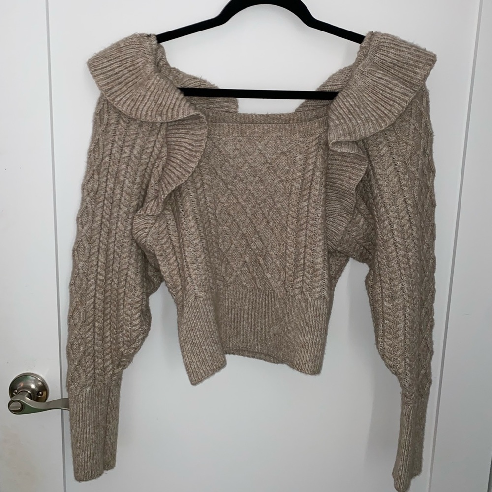 Frill detail knitted sweater